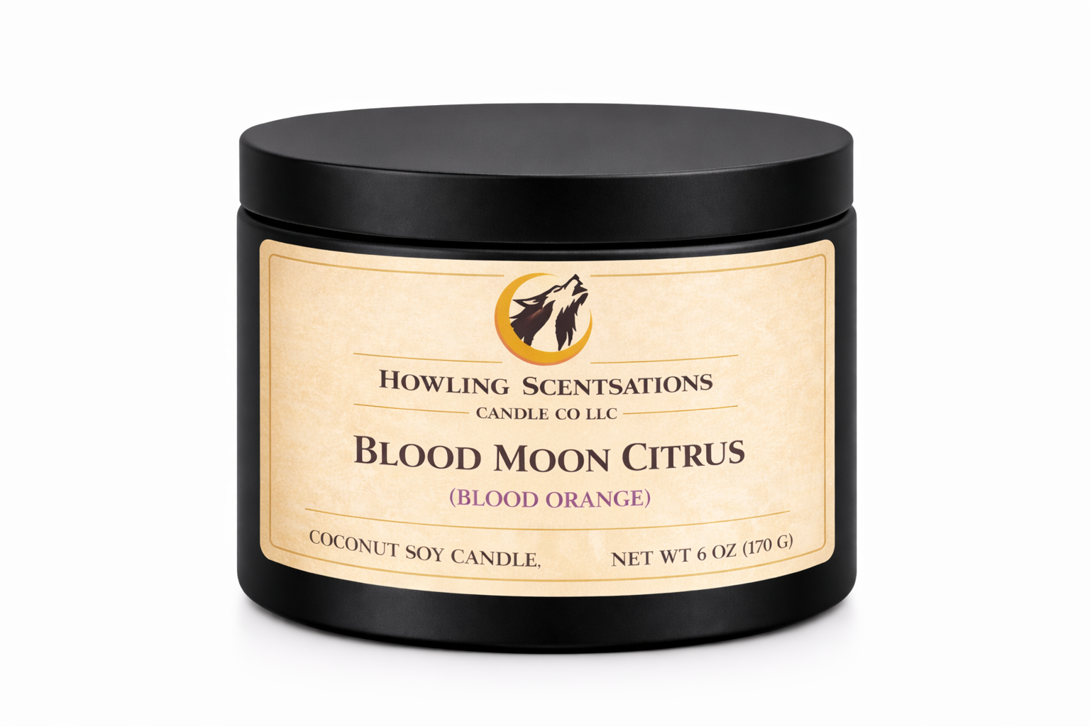 Blood Moon Citrus Candle – 6 oz Coconut Soy Blood Orange Citrus