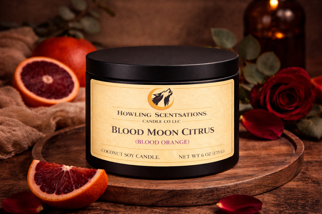 Blood Moon Citrus Candle – 6 oz Coconut Soy Blood Orange Citrus
