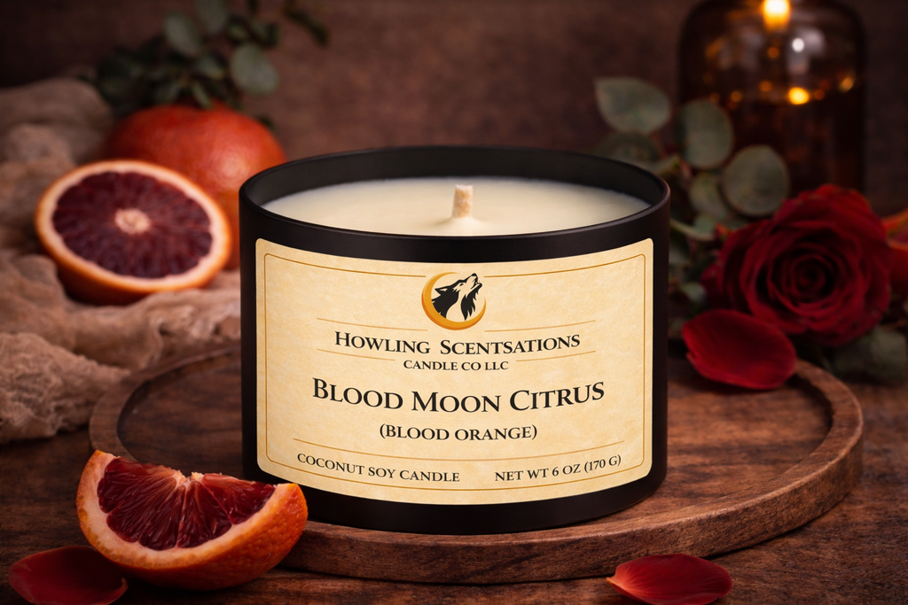 Blood Moon Citrus Candle – 6 oz Coconut Soy Blood Orange Citrus