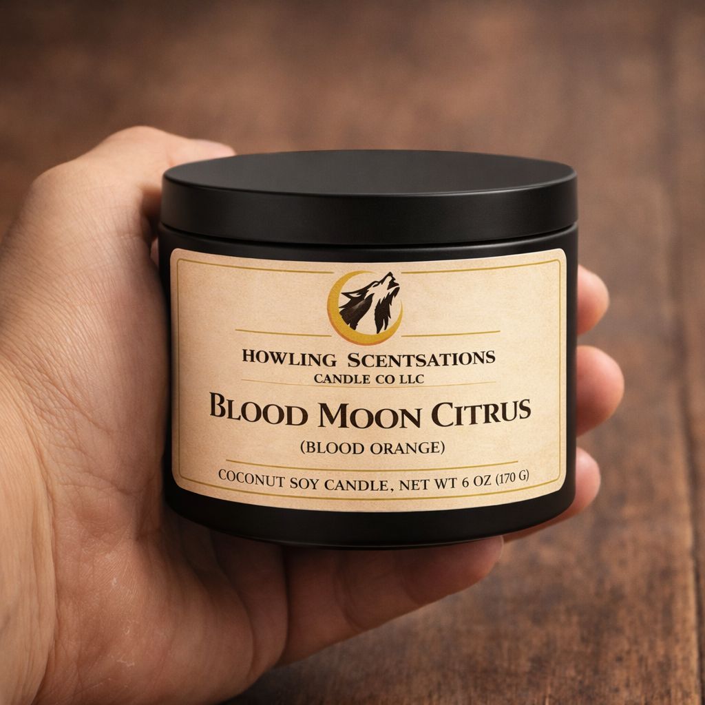 Blood Moon Citrus Candle – 6 oz Coconut Soy Blood Orange Citrus