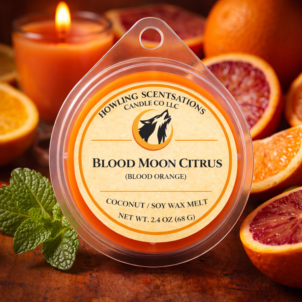 Blood Moon Citrus Coconut Soy Wax Melts - Refreshing Citrus Wax Melt with Blood Orange Aroma