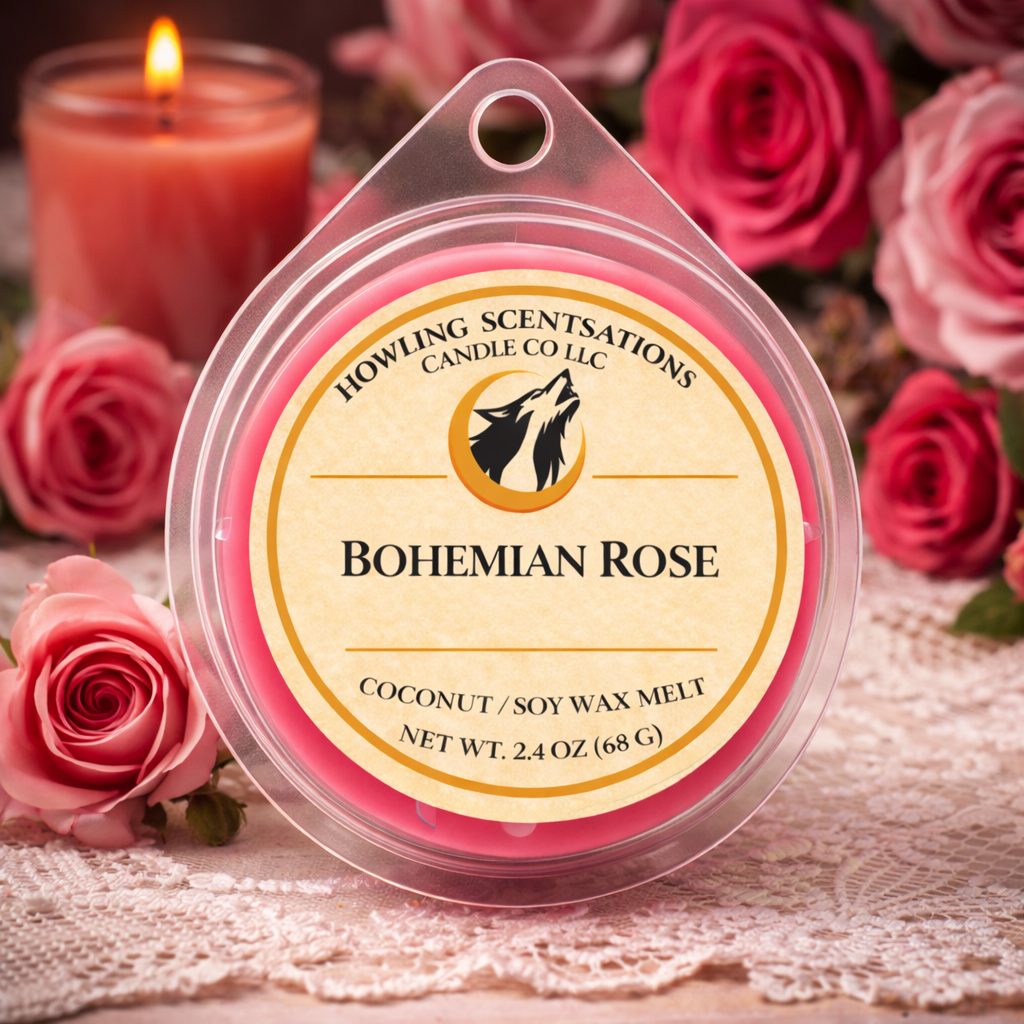 Moonveil Rose Coconut Soy Wax Melts - Fresh Rose & Citrus Rose Wax Melt