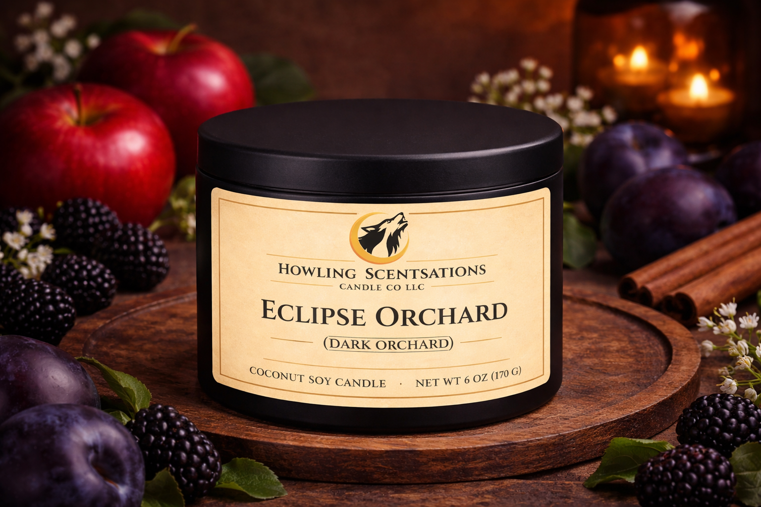 Eclipse Orchard Coconut Soy Candle – Dark Fruit & Plum 6 oz Orchard Candle