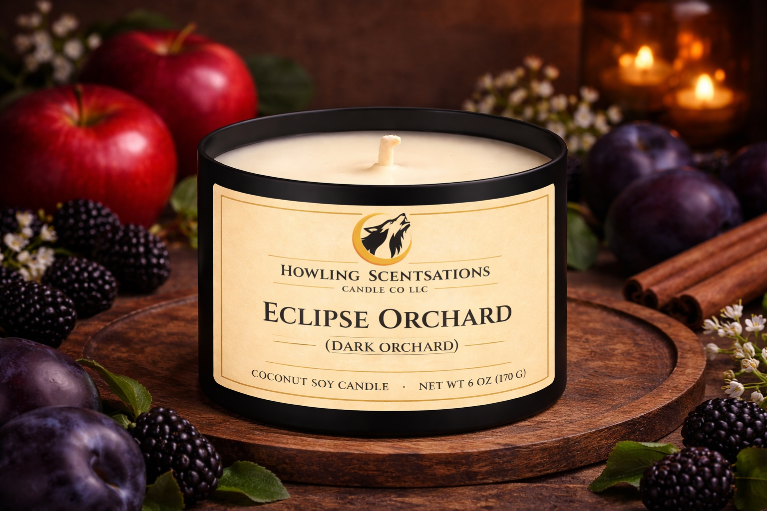 Eclipse Orchard Coconut Soy Candle – Dark Fruit & Plum 6 oz Orchard Candle