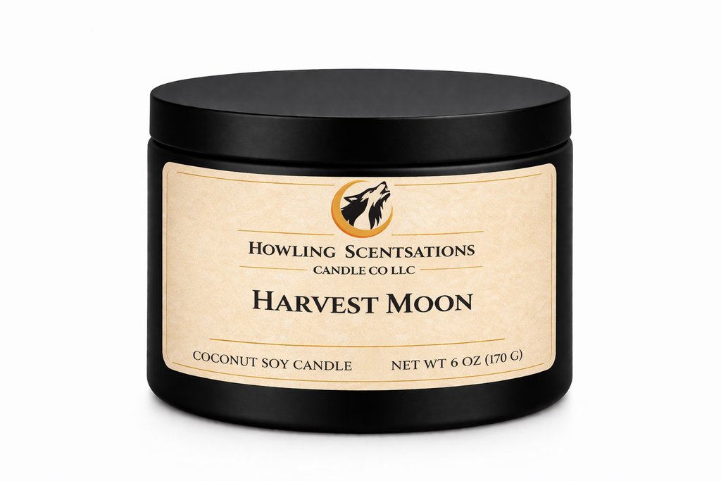 Harvest Moon Candle– 6 oz Coconut Soy Candle (Spiced Fruit & Warm Woods)