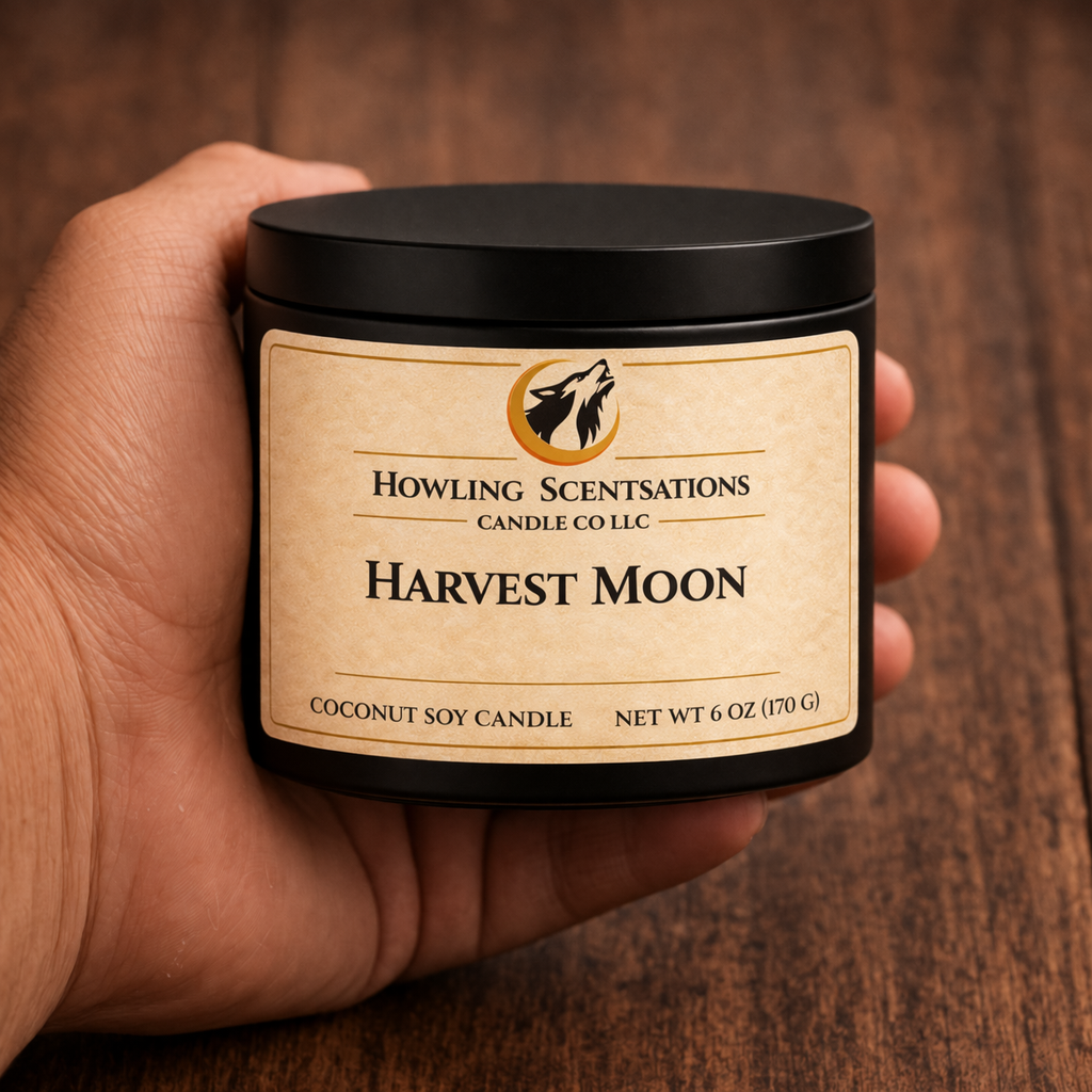 Harvest Moon Candle– 6 oz Coconut Soy Candle (Spiced Fruit & Warm Woods)