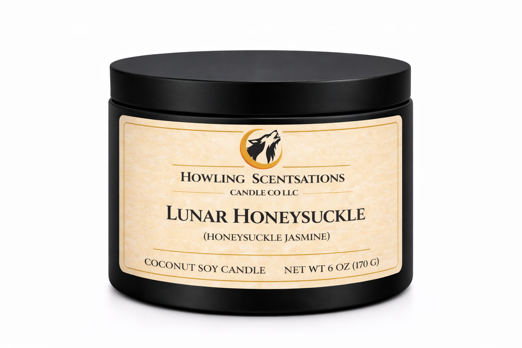 Lunar Honeysuckle – 6 oz Coconut Soy Candle (Honeysuckle & Jasmine Candle)