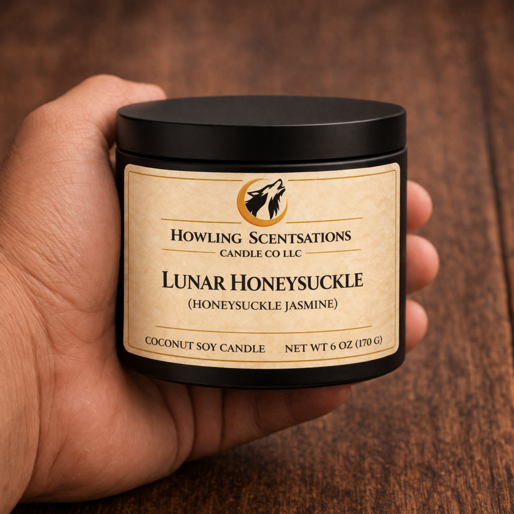 Lunar Honeysuckle – 6 oz Coconut Soy Candle (Honeysuckle & Jasmine Candle)