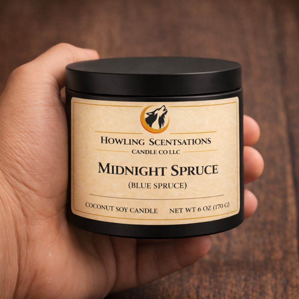 Midnight Spruce – 6 oz Spruce Candle with Cool Pine & Fresh Evergreen Scent