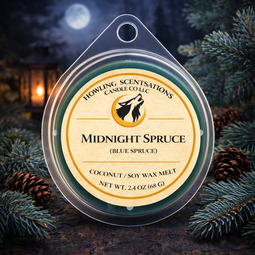 Midnight Spruce Coconut Soy Wax Melts - Cool Pine & Evergreen Spruce Wax Melt