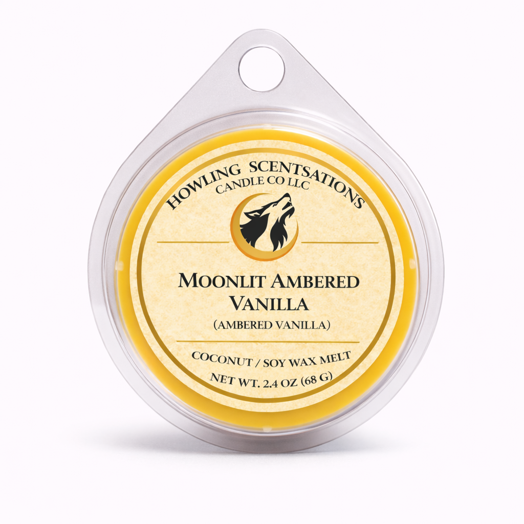 Moonlit Ambered Vanilla – Coconut Soy Wax Melts (Warm Vanilla & Amber)