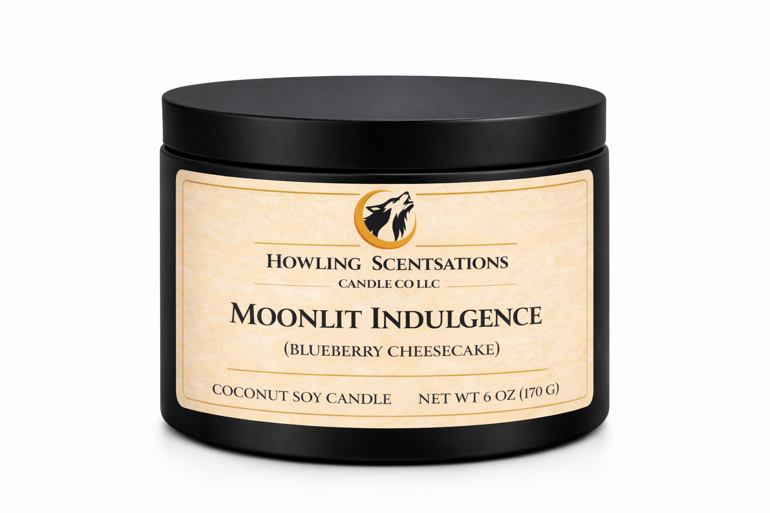 Moonlit Indulgence Blueberry Cheesecake Candle – 6 oz Coconut Soy Candle