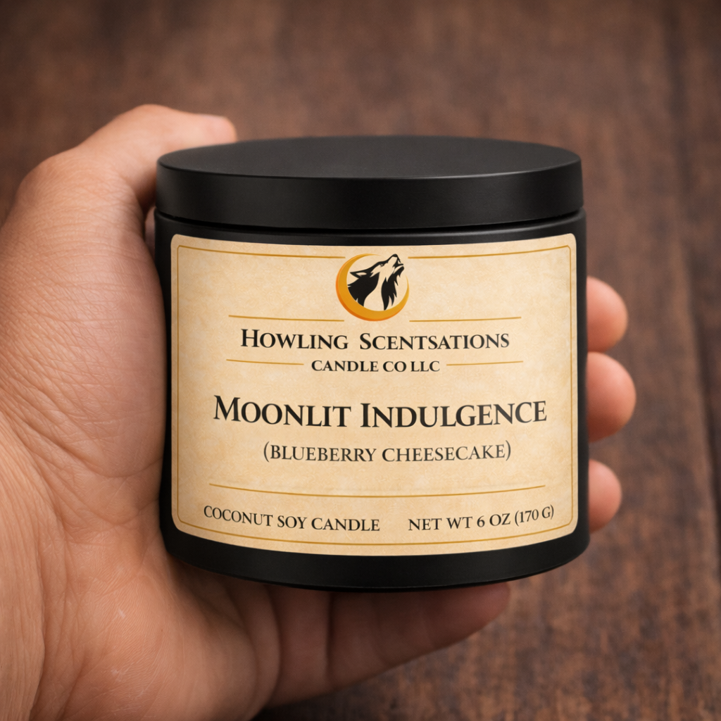 Moonlit Indulgence Blueberry Cheesecake Candle – 6 oz Coconut Soy Candle