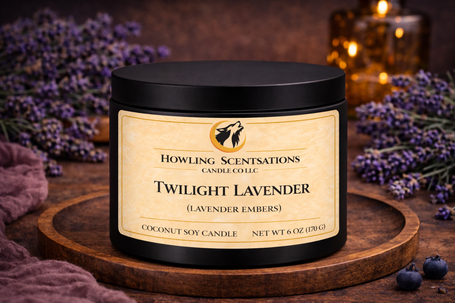 Twilight Lavender Candle – 6 oz Coconut Soy Candle (Lavender & Eucalyptus)