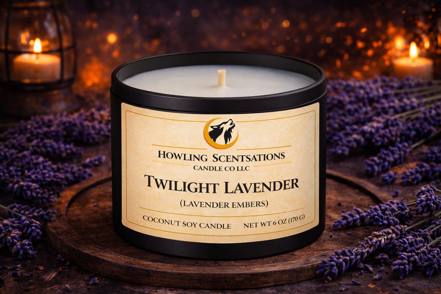 Twilight Lavender Candle – 6 oz Coconut Soy Candle (Lavender & Eucalyptus)